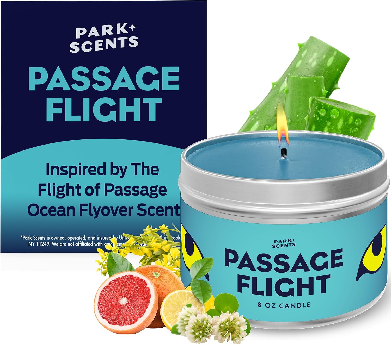 Park Scents Passage Flight Candle - Super Accurate Smell of the Ocean Scene in Flight of Passage Ride - Soy Blend Vegan and Cruelty Free - Handmade in the USA | 8 oz. tin