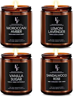 Scented Candles for Home Scented Aromatherapy Candles, 4 Pack 28 Oz Soy Wax Candle Gift Set Valentine's Day Gift for Women Men (Lavender/Vanilla//Sandalwood Rose/Moroccan Amber)