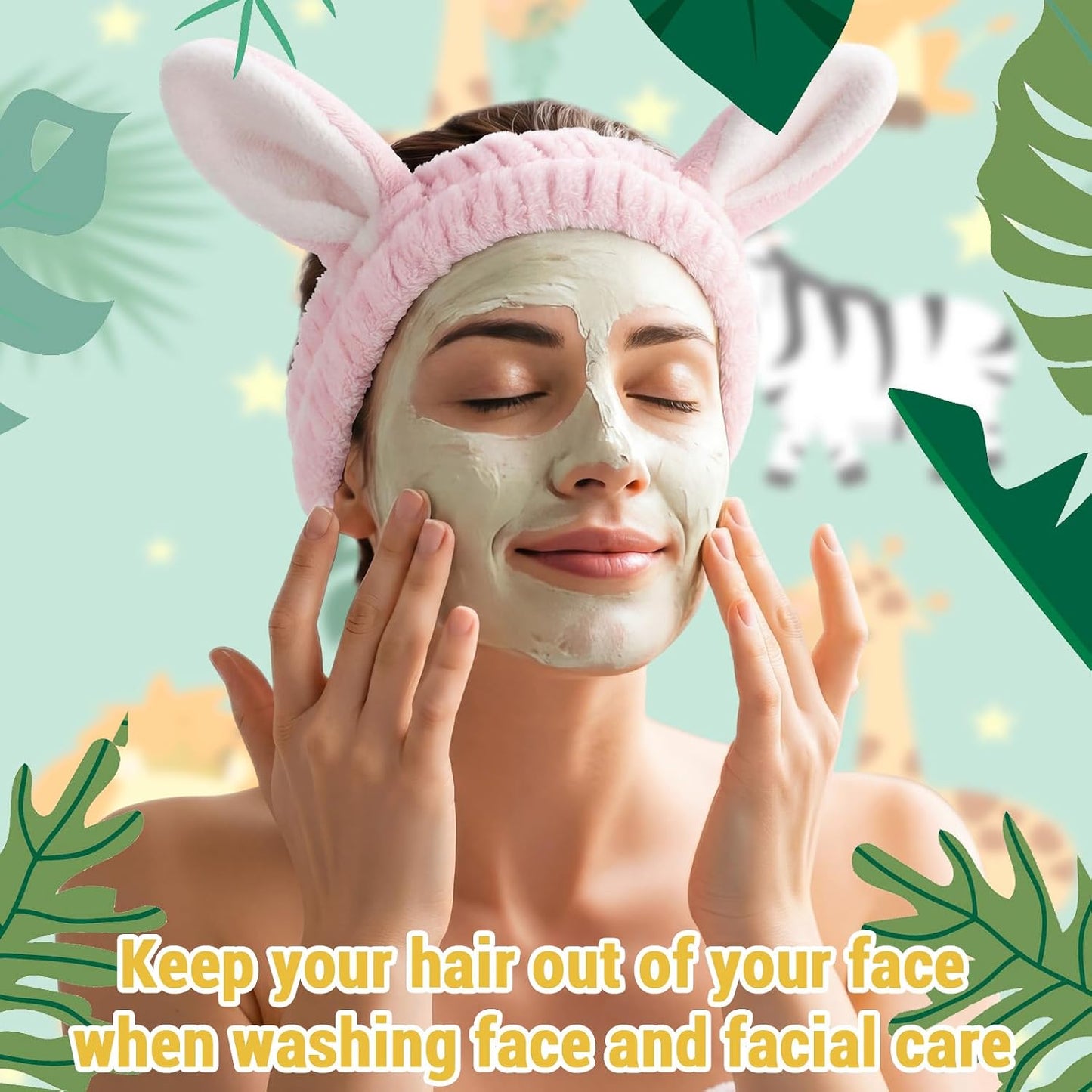 12 Pcs Animal Ear Face Wash Headbands Spa Cute Soft Headband for Washing Face Make up Hairband Fuzzy Frog Cat Ears Crab Snail Head Band Skincare Hair Accessories for Women