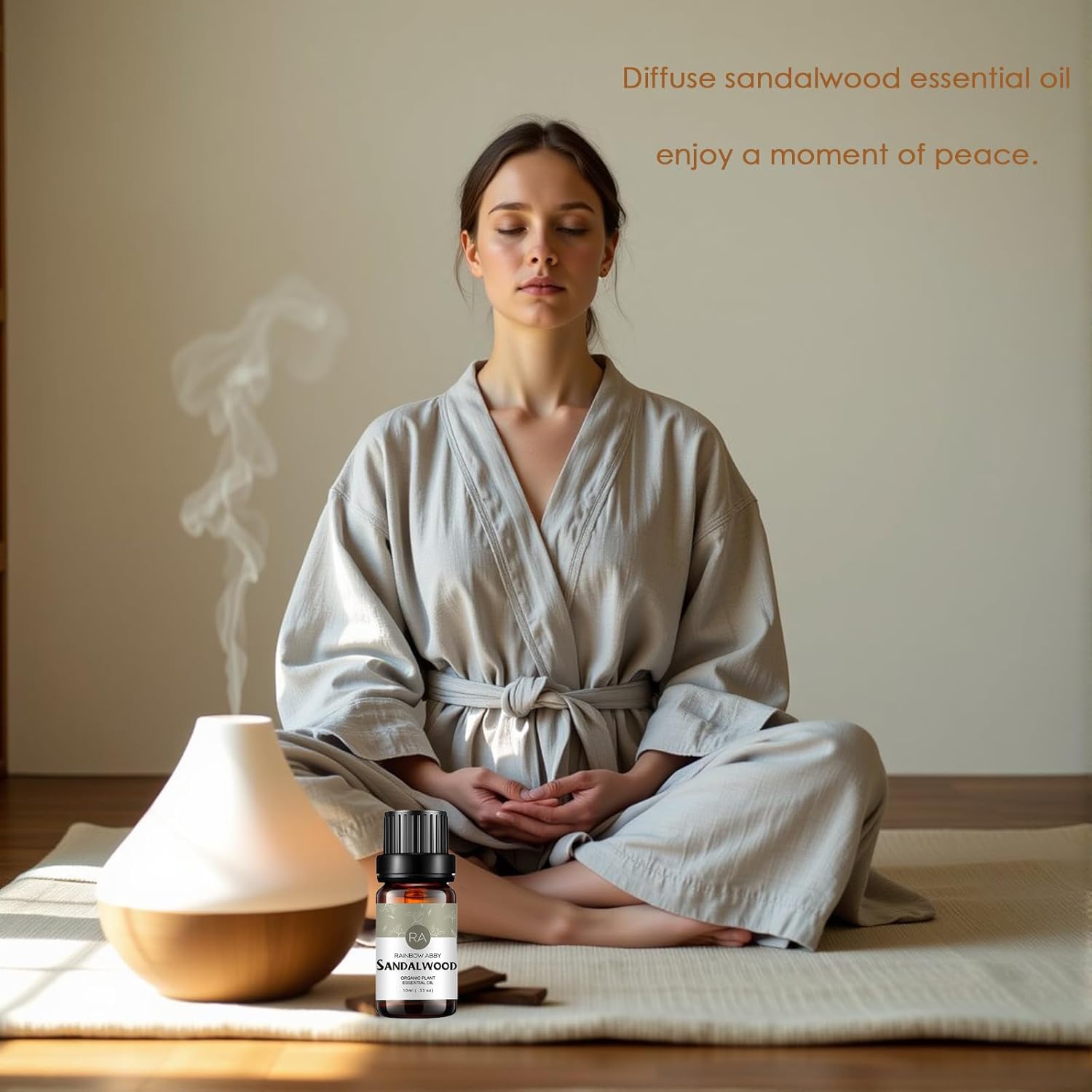 Sandalwood Essential Oil, 100% Pure Natural Aroma Sandalwood Oil for Diffuser (10ML)