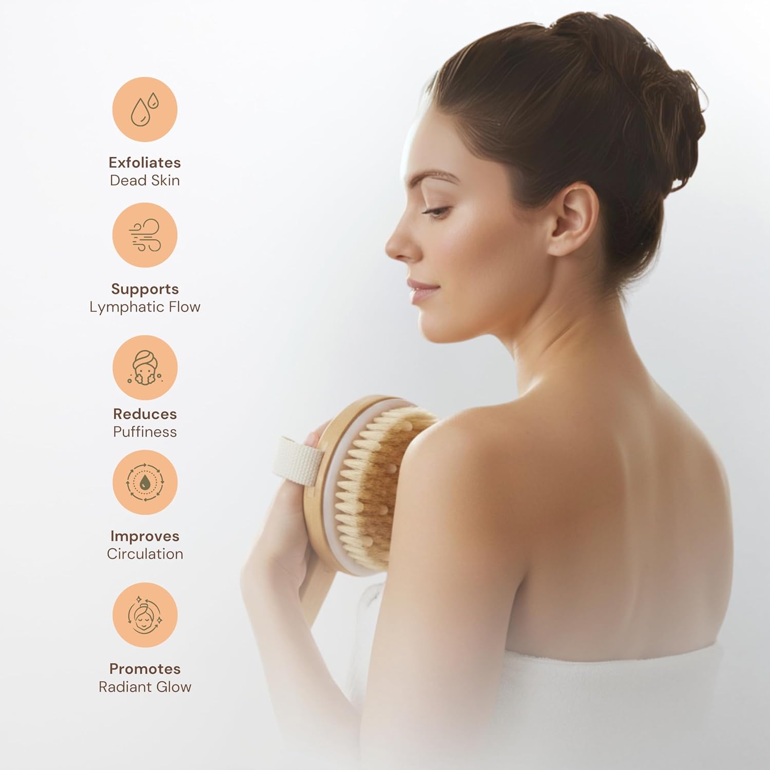 2 in 1 Dry Brushing Body & Face Contour Brush Set – Natural Boar Bristle Body Brush for Lymphatic Drainage, Cellulite & Exfoliation + Soft Facial Brush for Jawline Sculpting & Puffiness