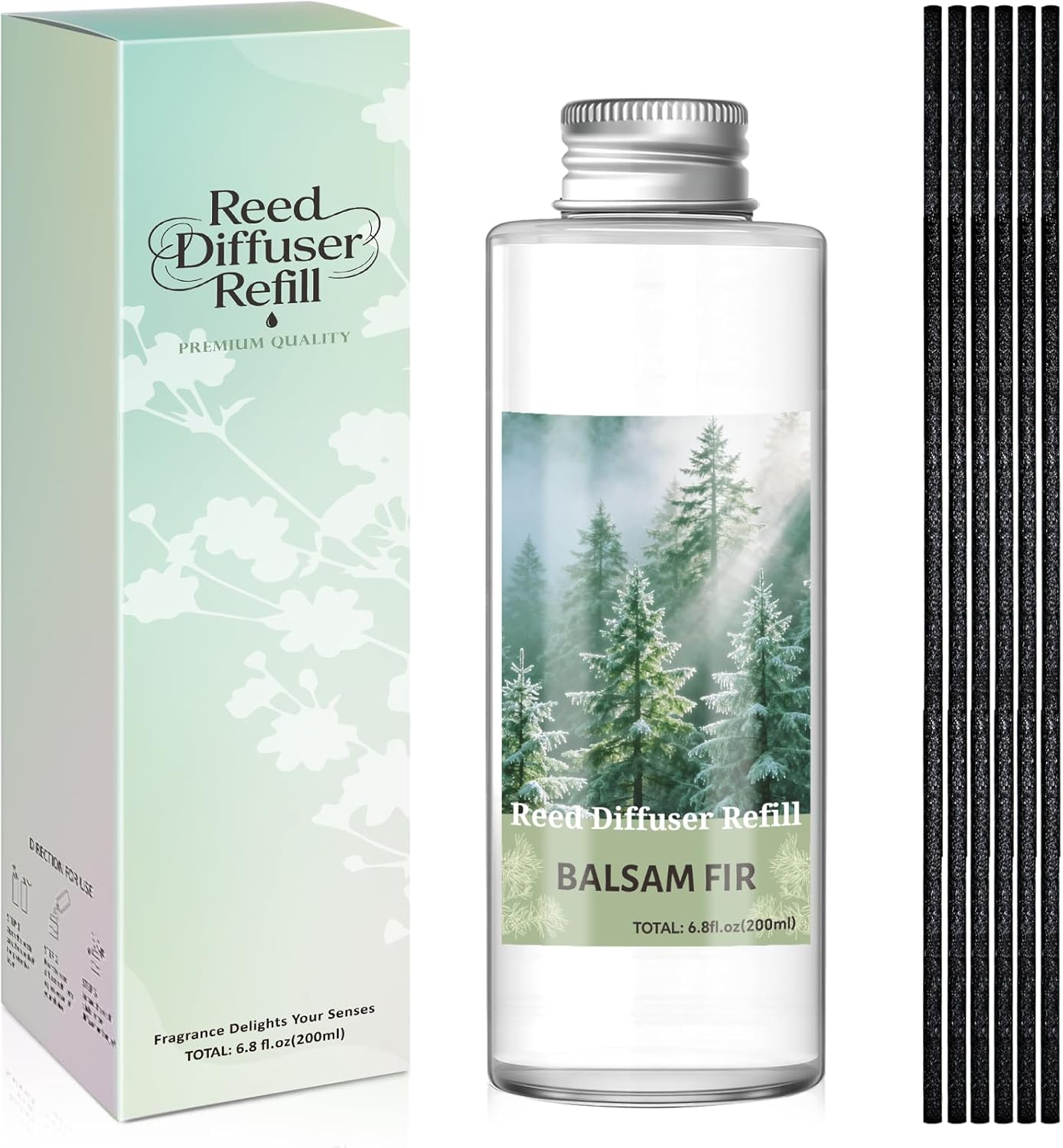 SCENTORINI Reed Diffuser Oil Refill, Balsam Fir Diffuser Oil 6.76 Fl Oz, Natural Scented Essential Oil Refill Long Lasting Summer Home Fragrance for Room Spa Aromatherapy Bathroom Home Decor