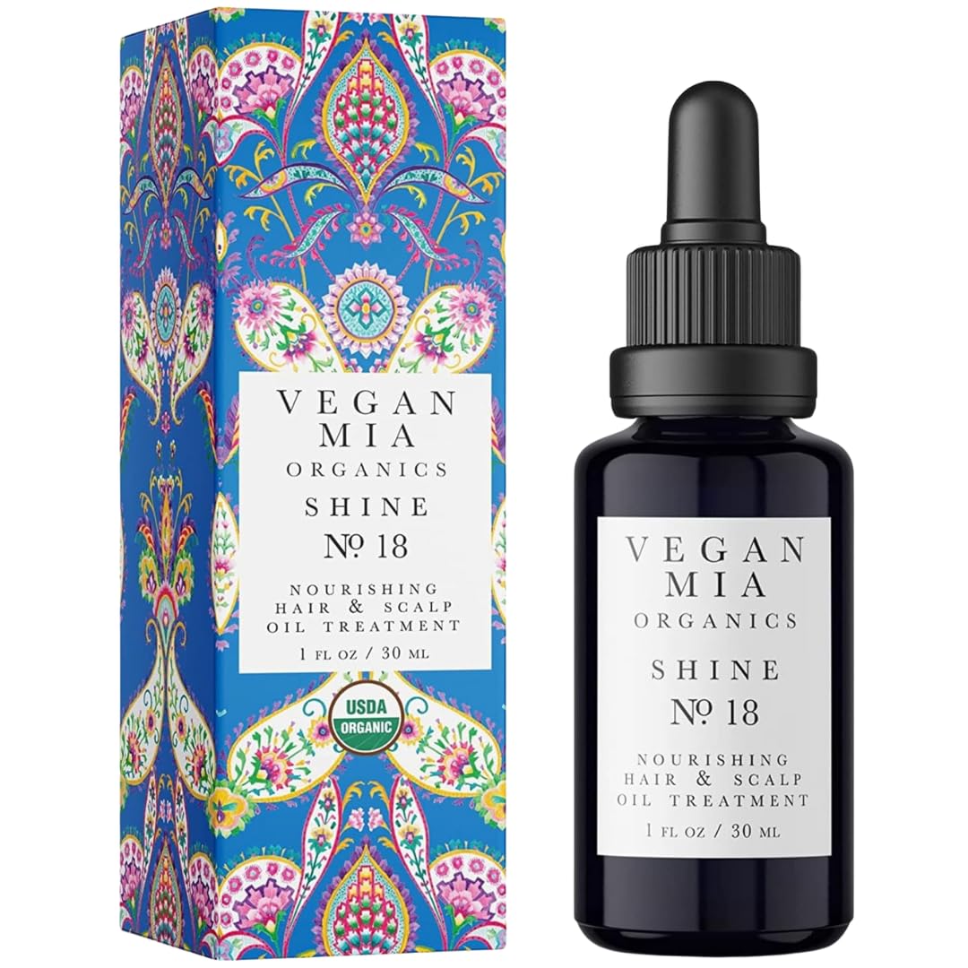 Vegan Mia USDA Organic Rosemary Oil for Hair Growth with Castor Oil & More - Scalp Oil Treatment & Intense Nourishment to Get Healthier, Thicker & Shiny Hair Naturally, 1 fl oz Bottle