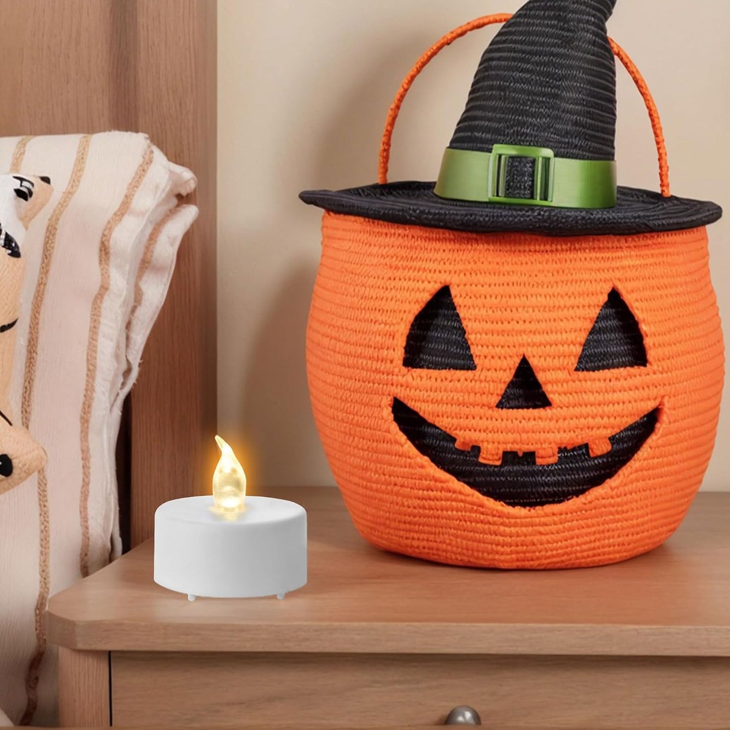LED Tea Light Flameless Candles with Remote Control Flickering Tealight Long Lasting, Battery Operated with Timer for Halloween Home Decoration Seasonal &Festival Celebration WarmWhite (12pcs)