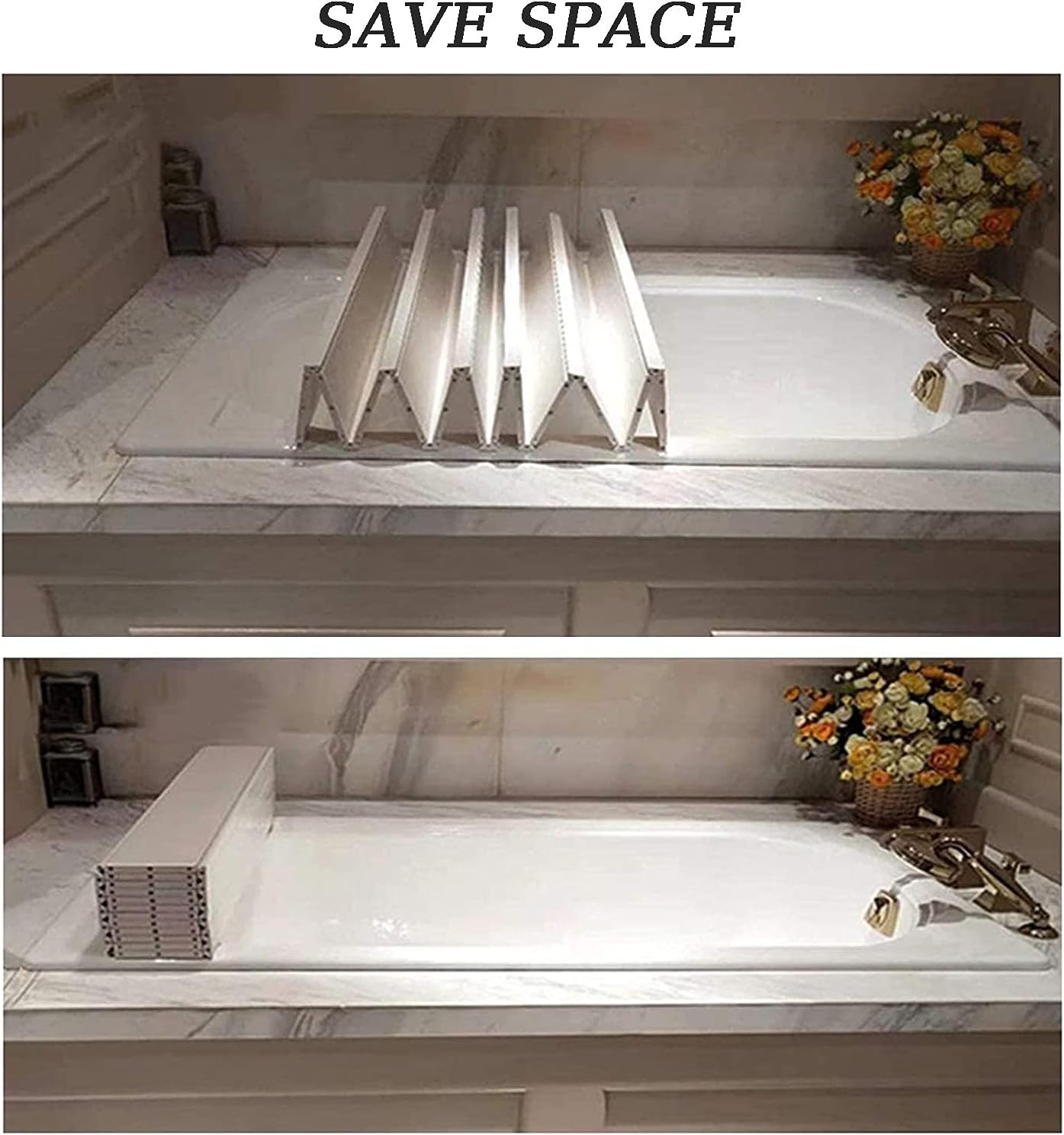 Bathtub Caddy Tray Expandable Bath Table Over Tub for 1-2 Person Luxury Bath Organizer 1.2cm Thick Folding Dust Board Bathtub Insulation Cover (Length:70cm) (70x105cm)