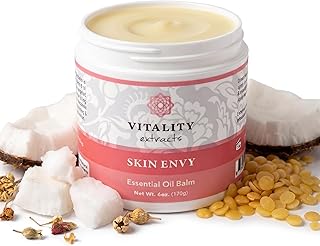 Vitality Extracts Skin Envy Essential Oil Balm - 6oz, Moisturizer, Beeswax, Vitamin A, Skin Care, All Natural, Coconut Oil