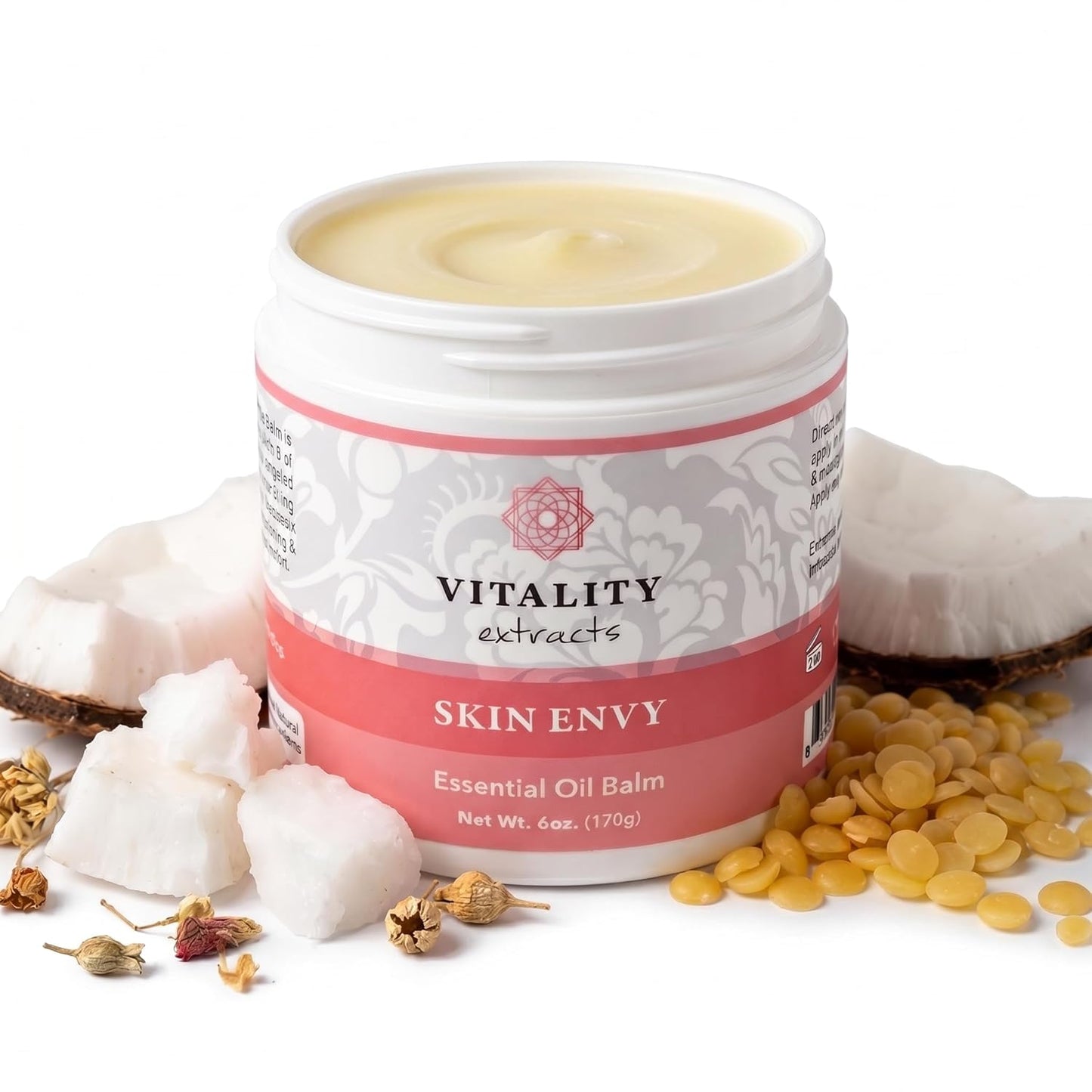 Vitality Extracts Skin Envy Essential Oil Balm - 6oz, Moisturizer, Beeswax, Vitamin A, Skin Care, All Natural, Coconut Oil