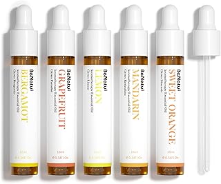 Citrus Essential Oil Set for Diffuser, Natural Fruity Fragrance Blends Gift for Home, Fresh Scent Aromatherapy Oils (Lemon, Sweet Orange, Grapefruit, Bergamot, Mandarin) 5 Packs