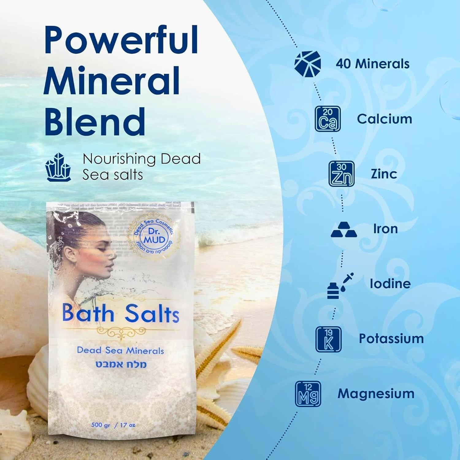 Natural Dead Sea Salt 100% Mineral-Rich Bath Soak, More Minerals Than Epsom Salt, Deep Relaxation, Detox, Exfoliates & Softens Skin, Helps Psoriasis, Eczema