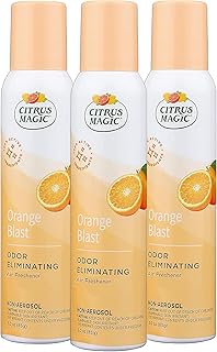 Citrus Magic Odor Eliminator Air Freshener Spray for Home, Orange Blast, 3-Ounce, Pack of 3
