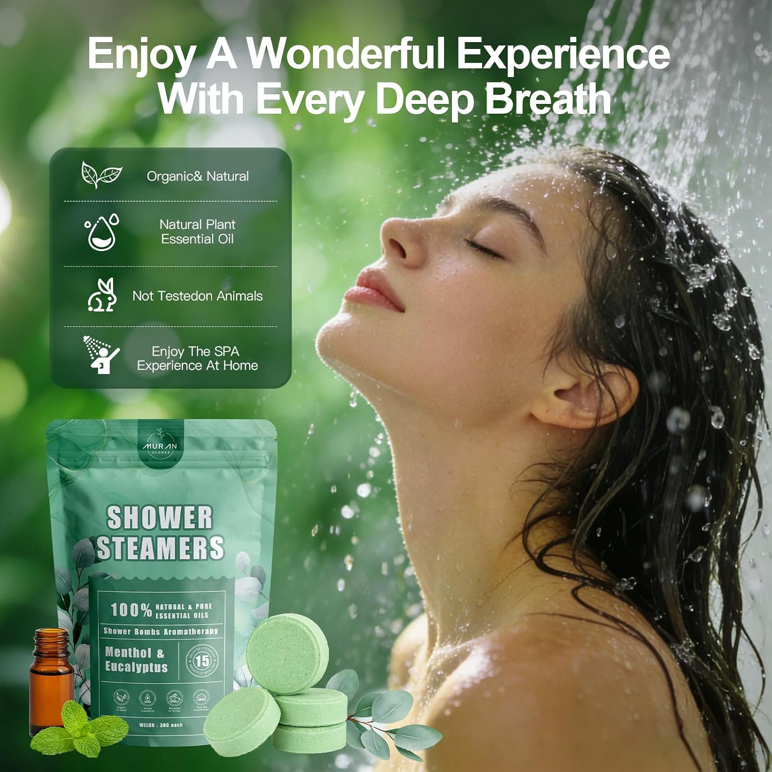 Shower Steamers Aromatherapy 15-Pack Shower Bombs Gifts for Wife, Fathers Day Organic Menthol & Eucalyptus for shower Natural Essential Oil,CNA Week Gifts for Mom Dad Wife Women Men Bath Stress Relief