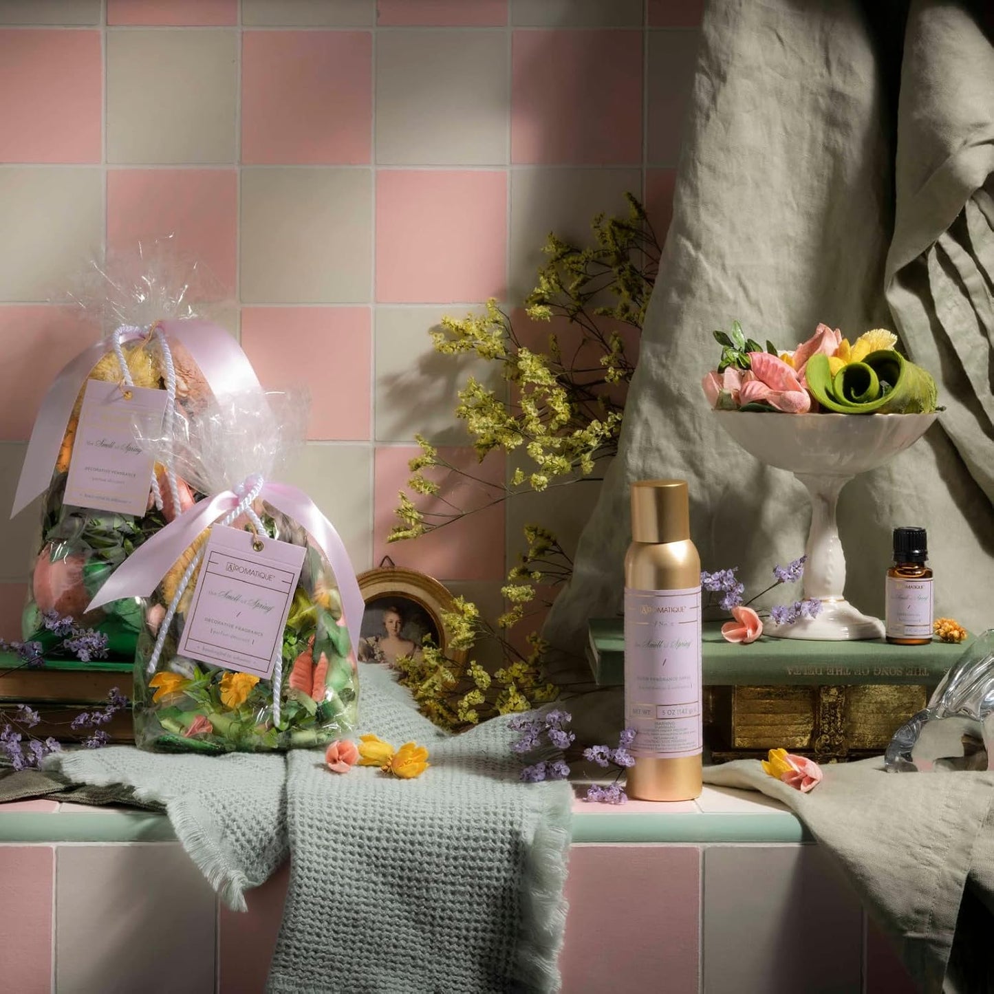 Aromatique The Smell of Spring Aerosol Room Spray Set of 2 - Home Fragrance, Long Lasting Room Air Freshener Home Spray Deodorizer Xmas Christmas Gifts Notes of Hyacinth, Jasmine, Rose, Vanilla 5oz