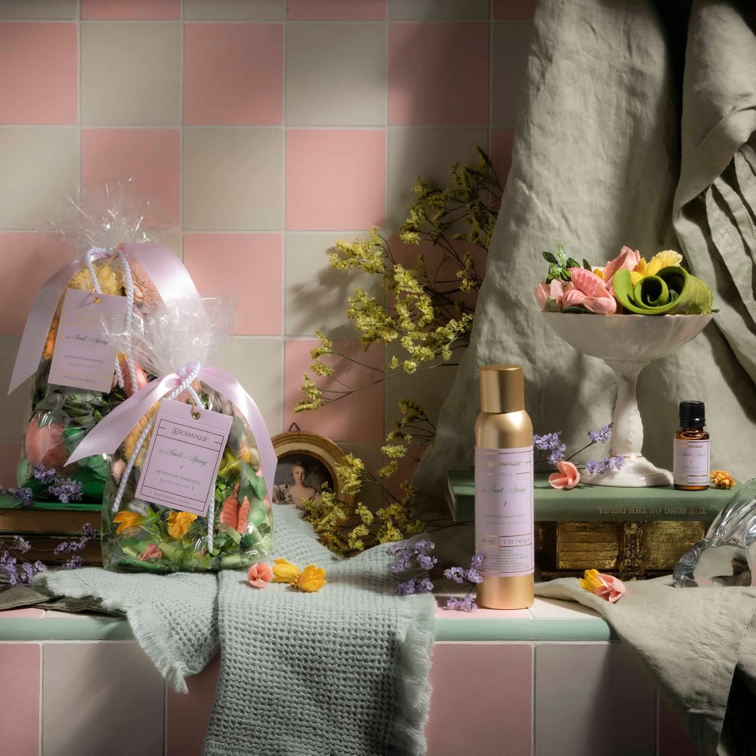 Aromatique The Smell of Spring Aerosol Room Spray Set of 2 - Home Fragrance, Long Lasting Room Air Freshener Home Spray Deodorizer Xmas Christmas Gifts Notes of Hyacinth, Jasmine, Rose, Vanilla 5oz