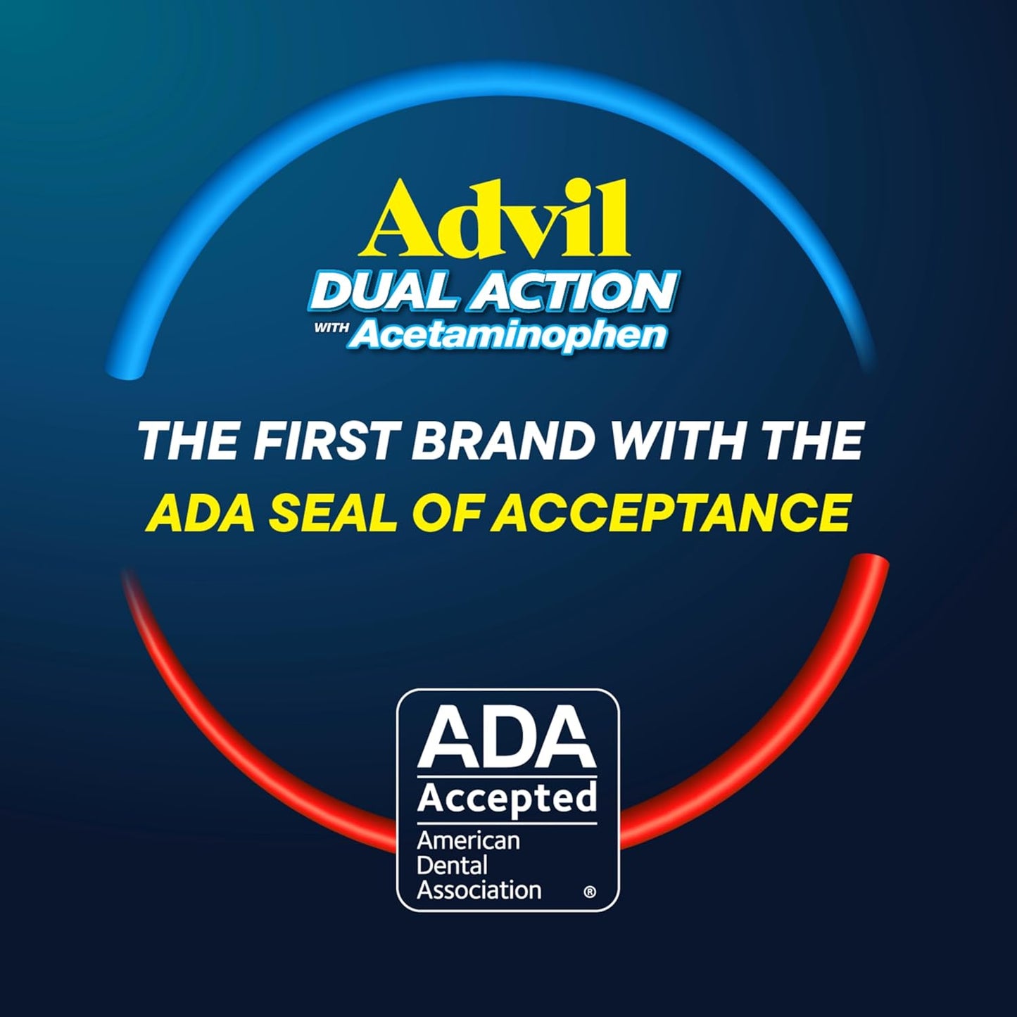 Advil Dual Action Coated Caplets with Acetaminophen, 250 Mg Ibuprofen and 500 Mg Acetaminophen Per Dose (2 Dose Equivalent) for 8 Hour Pain Relief - 2 Count x 50