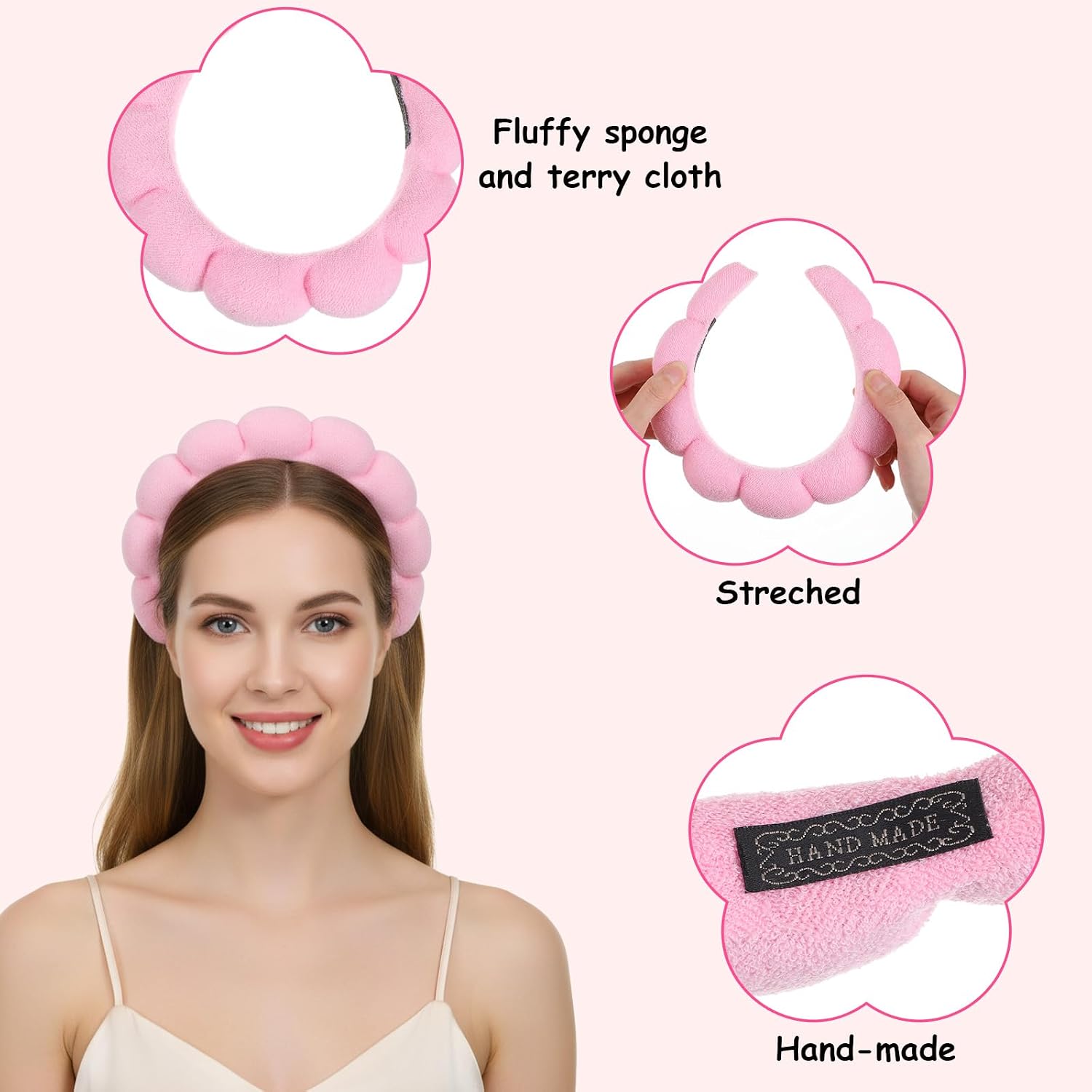 10Pcs Spa headband for Women makeup headband Bulk skincare headbands Bubble Band for Washing Face Women Puffy Hair Band for Washing Face Woman skin care headbands Headwear Hair Accessories