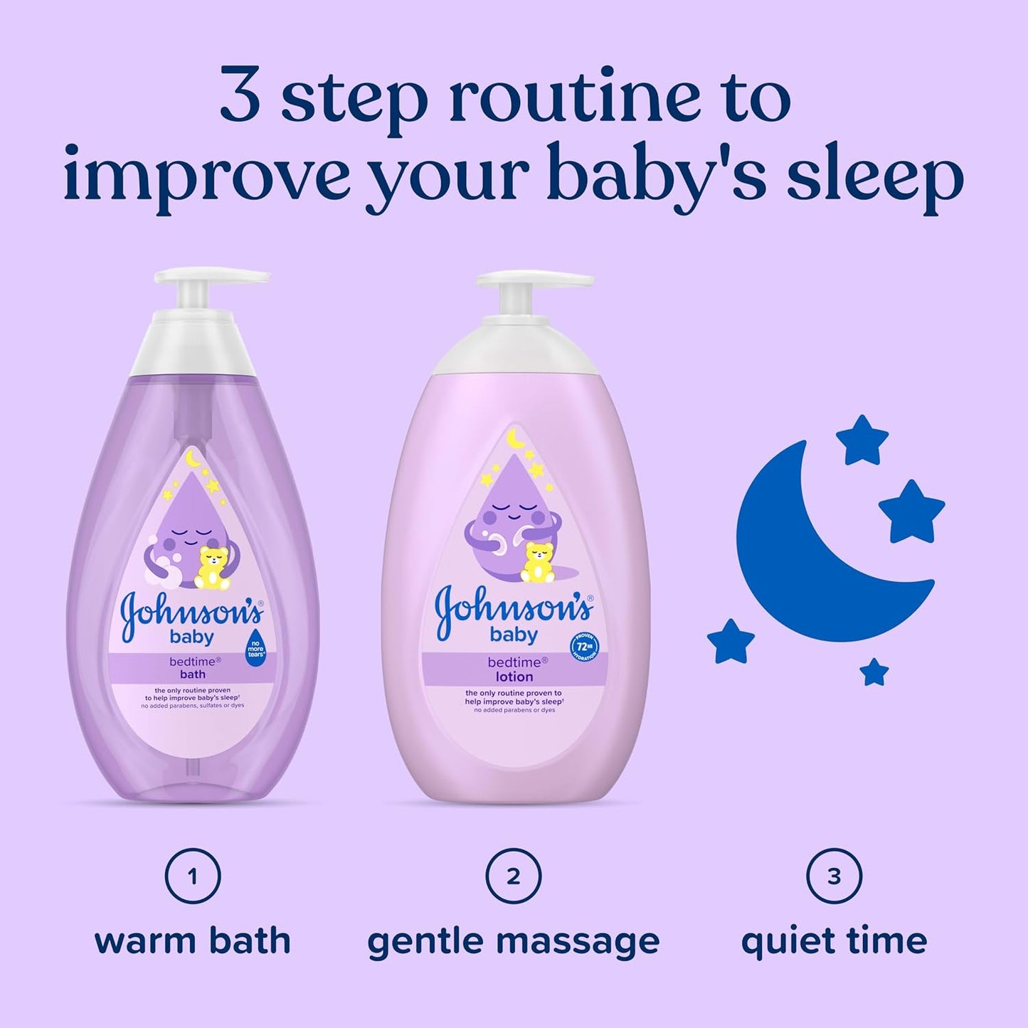 Johnson's Bedtime Baby Bath with Soothing NaturalCalm Aromas, Hypoallergenic & Tear-Free Liquid Baby Bath Formula, No Parabens, Sulfates, Dyes, or Phthalates, 27.1 fl. oz