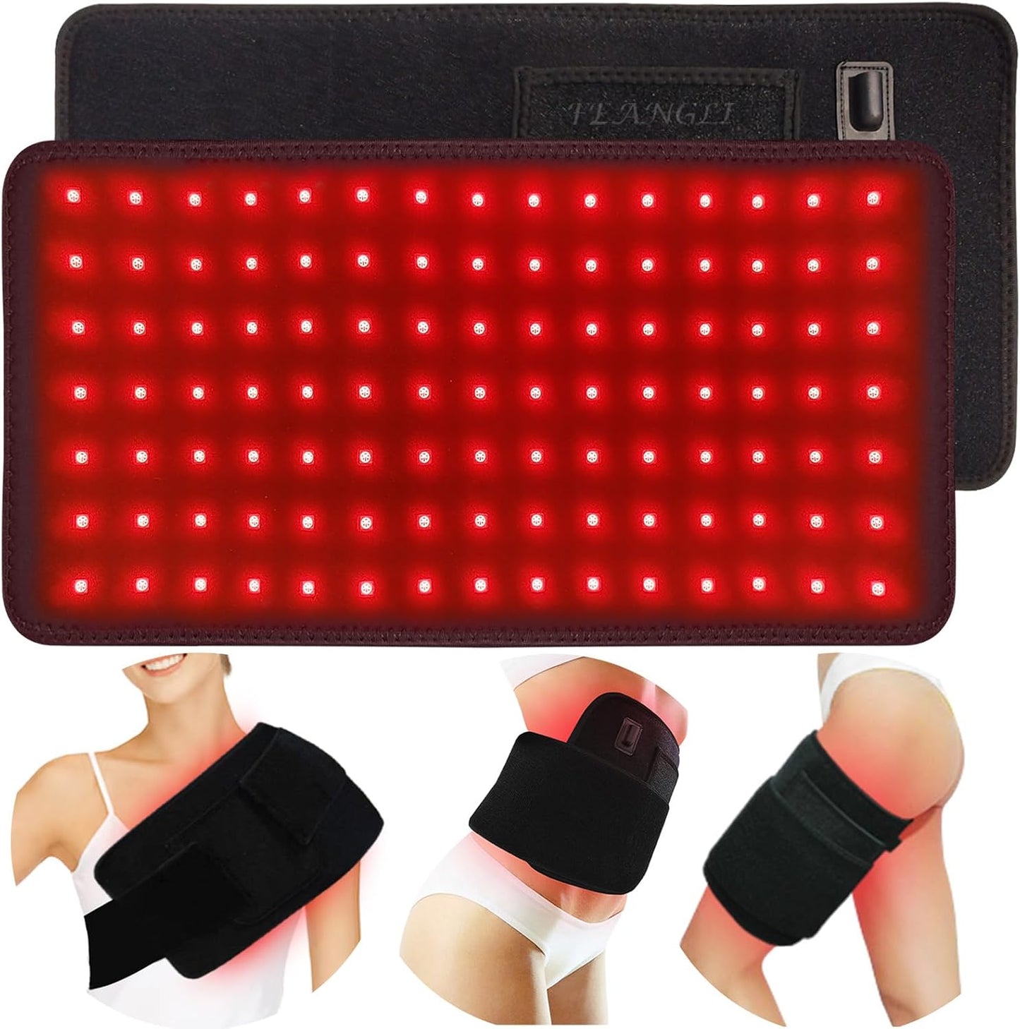 Red Light Therapy Infrared Light Therapy Pad Wearable Wrap Pad for Body Relief Back Waist Shoulder Knee Feet Faster Body Energy Recovery with Timer