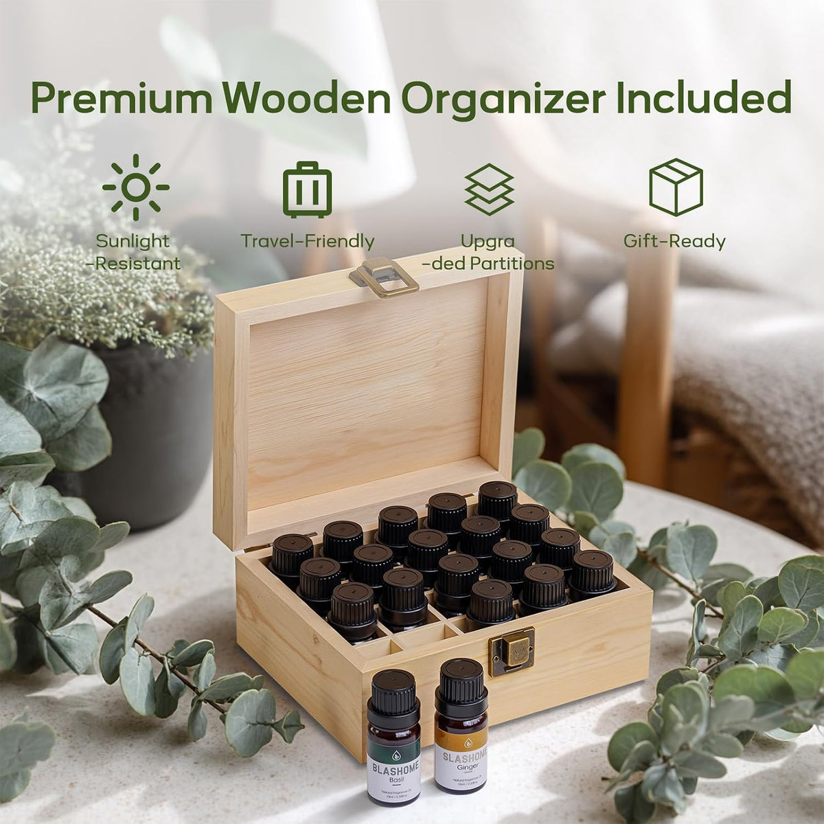 slashome Water Soluble Essential Oils Set for Diffusers for Home, 20 Pack