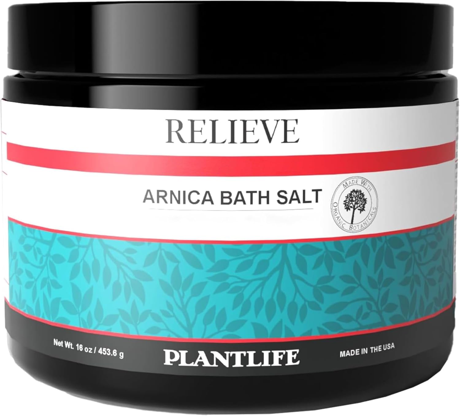 Plantlife Arnica Relieve Mineral Bath Salts - Made with Arnica and 100% Pure Essential Oils - Relieve Products are a Homeopathic Solution for Everyday Use - Works Quickly and Effectively - 16 oz