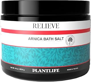 Plantlife Arnica Relieve Mineral Bath Salts - Made with Arnica and 100% Pure Essential Oils - Relieve Products are a Homeopathic Solution for Everyday Use - Works Quickly and Effectively - 16 oz