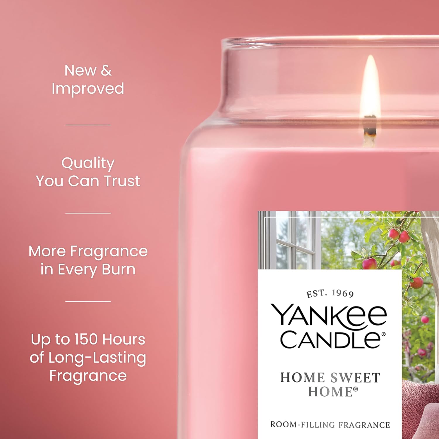 Yankee Candle Home Sweet Home Scented Candle, 22oz Large Jar, Up to 150 Hour Burn Time, Giftable