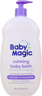 Baby Magic Calming Baby Bath, Lavender & Chamomile Scent, Specially Formulated for Baby's Delicate Skin, Made with Calendula, Tear Free, Hypoallergenic, Dermatologist Recommended, 30 Fl Oz