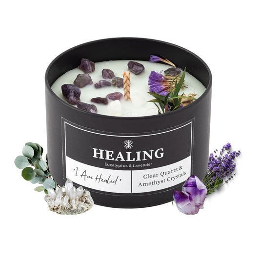 Healing Crystals Candle for Meditation & Room Decor
