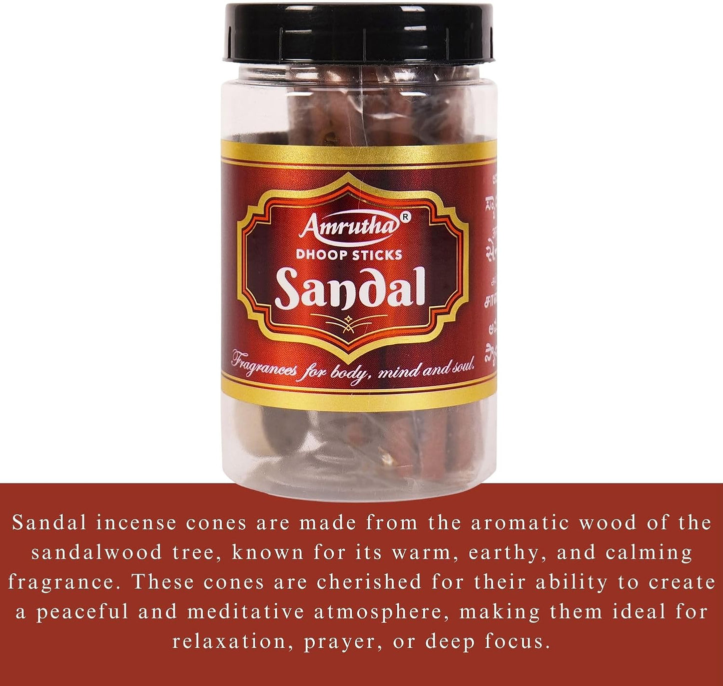 Natural Sandalwood Incense Cones, 22 Pieces, 80g Pack, Long Burning, Sandalwood Incense Dhoop Cones, Chemical Free by Hashcart