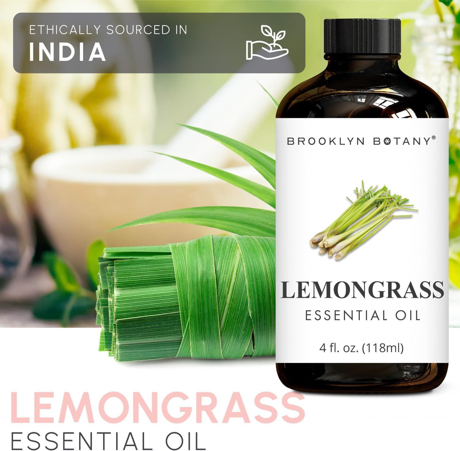 Brooklyn Botany Eucalyptus & Lemongrass Essential Oils – 4 Fl Oz (Pack of 2) – 100% Pure & Natural – Refreshing & Clarifying Aromatherapy Blend