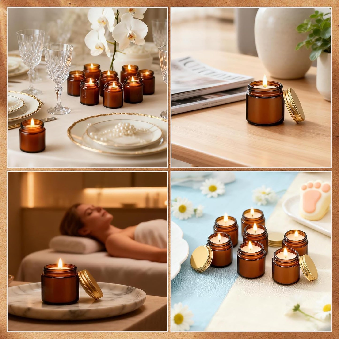 24 Pcs 4 Oz Mini Soy Wax Candles, Eucalyptus Mint Scented Aromatherapy Candles Bulk Set, Stress Relief Relaxation Candle, Ideal for Wedding Birthday Party Favors, Gifts and Home Decor