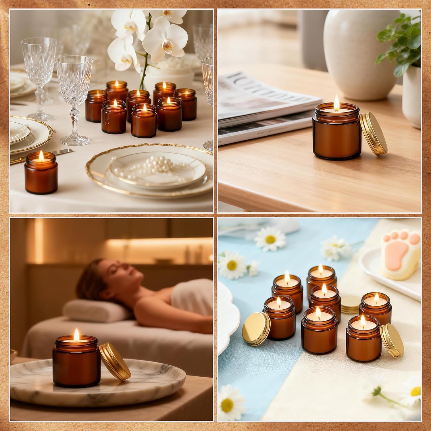 24 Pcs 4 Oz Mini Soy Wax Candles, Eucalyptus Mint Scented Aromatherapy Candles Bulk Set, Stress Relief Relaxation Candle, Ideal for Wedding Birthday Party Favors, Gifts and Home Decor
