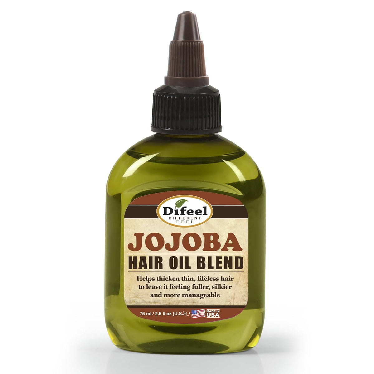 Difeel Jojoba Oil Hair Oil Blend - Travel Size 2.5 oz. - Lightweight Hair & Scalp Moisturizing Oil for Dry