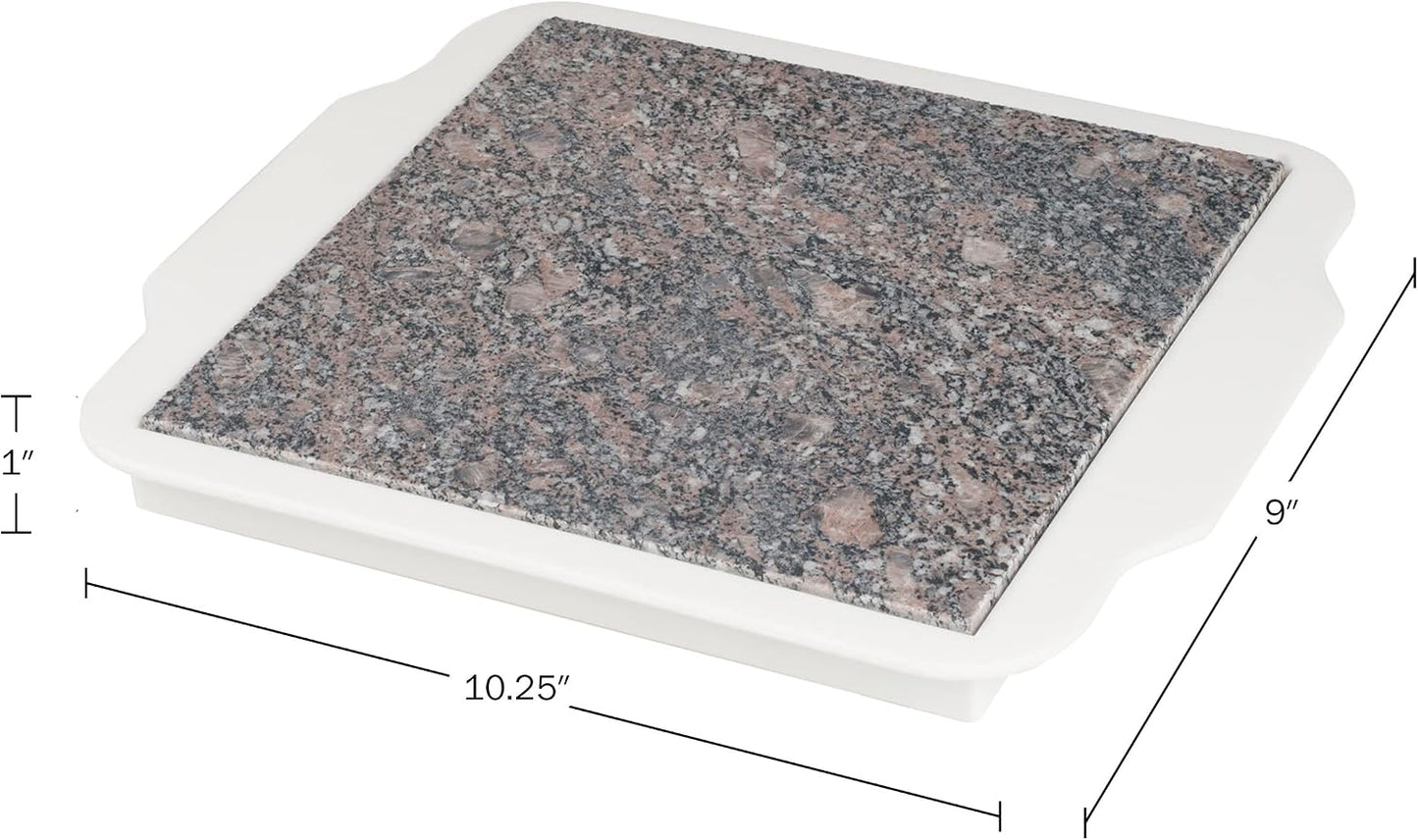 Food Warmer Plate - Microwavable 9-Inch Marble Hot Plate Keeps Food Warm Longer - Great for Parties, Family Gatherings, and Holidays