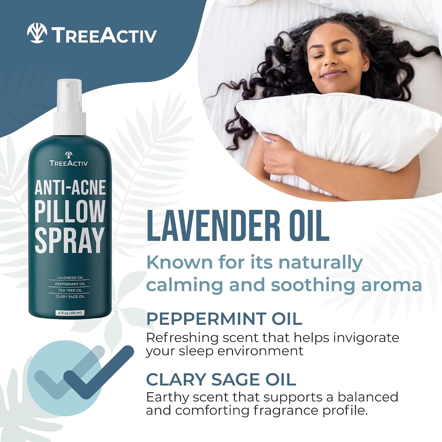 Anti-Acne Pillow Spray, 4 fl oz, Lavender Sleep Spray, Pure Essential Oil Air Freshener, Pillow Linen Spray for Bedding, Aromatherapy Lavender for Sleep, 1000 Sprays