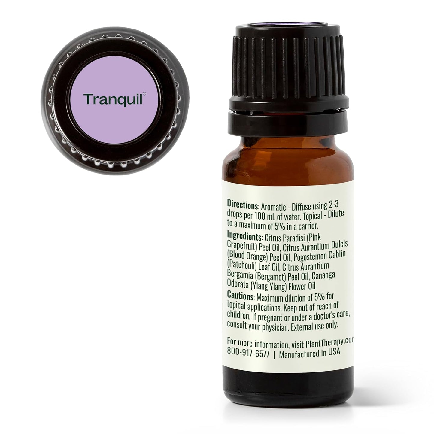 Plant Therapy Tranquil Essential Oil Blend - Peace & Calming Blend 100% Pure, Natural Aromatherapy, Grade 10 mL (1/3 oz)