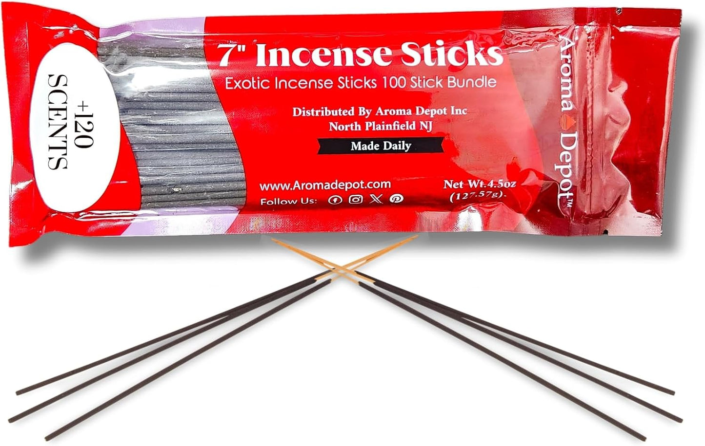 Egyptian Sandalwood Most Exotic Charcoal Incense Sticks. Approx. 85 to 100 Sticks Per Bundle, Length - 7 Inches, Each Natural Stick Burns for 35 to 45 mins Each. Long Lasting. Guarantee 100% Pure