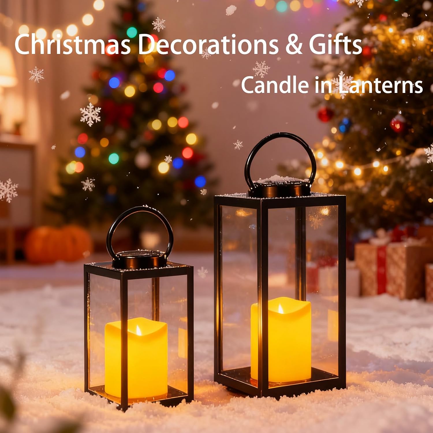 Solar Candles Outdoor Waterproof, 2 Pack Solar Flameless LED Rechargeable Candles with Flickering Glow, Dusk to Dawn Auto On/Off, Replaceable Battery, Lantern & Garden Decor, Holiday Gifts (3" x 4")
