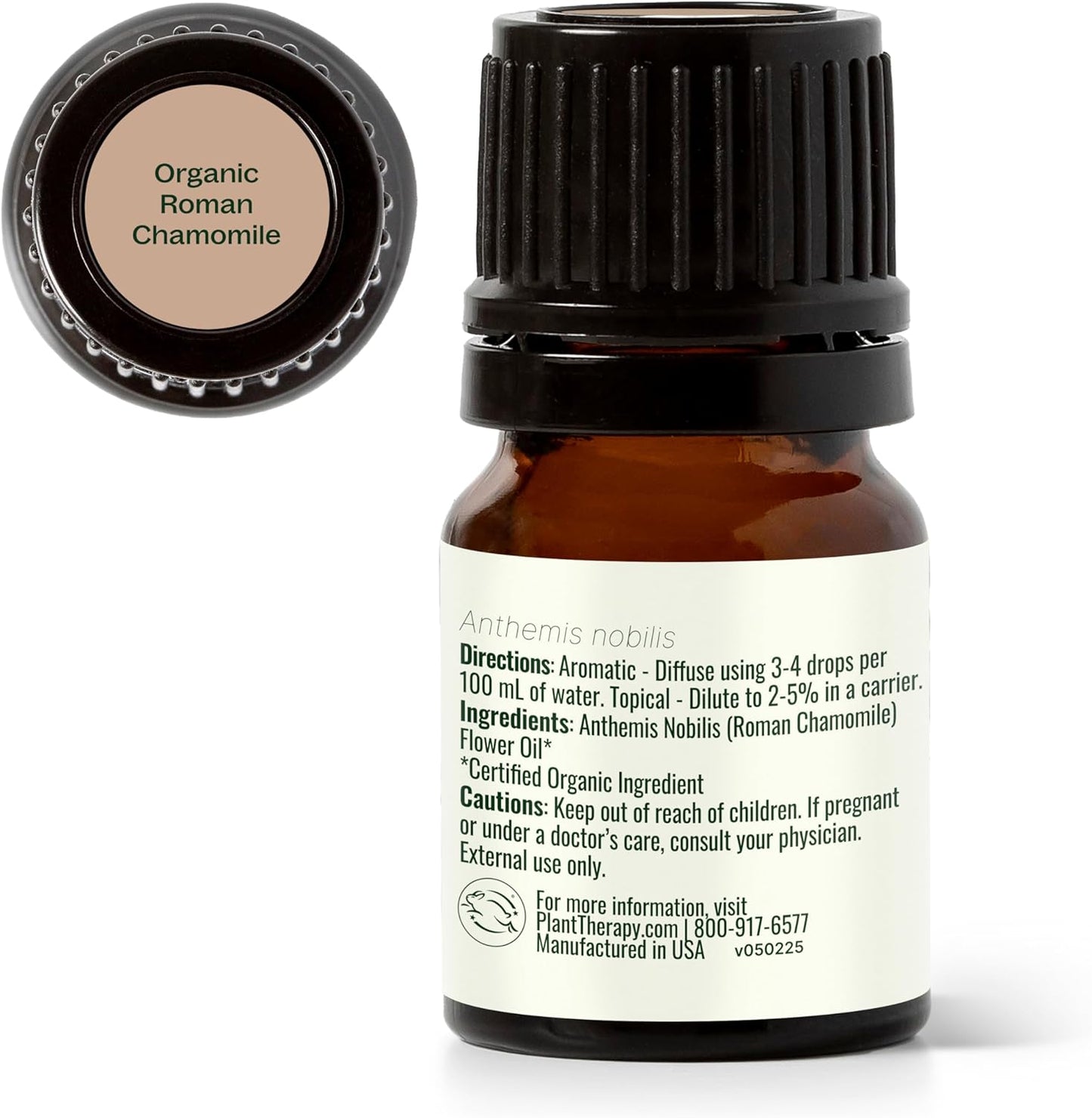 Plant Therapy Organic Roman Chamomile Essential Oil 2.5 mL (1/12 oz) 100% Pure, Undiluted, USDA Certified Organic, Natural Aromatherapy for Relaxation and Stress Relief