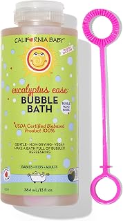California Baby Eucalyptus Bubble Bath | 100% Plant-Based Kids Bubble Bath | Soothing Baby Bubble Bath | Free Bubble Wand Inside | 384 mL / 13oz