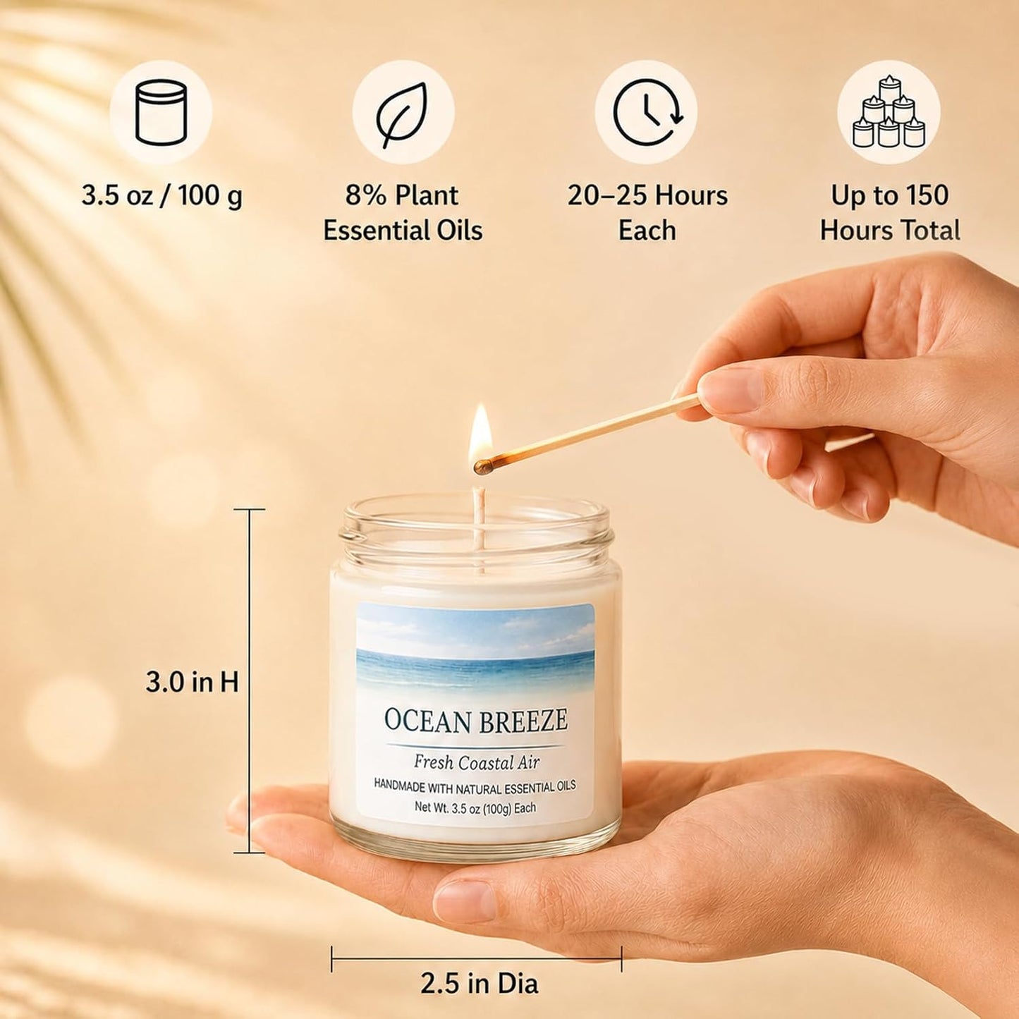 Spring & Summer Scented Candles Set, 6 Pack Soy Candles for Home, 21 oz Aromatherapy Candle Gift Set for Women, Mom, Birthday & Housewarming Gifts, Eucalyptus Mint & Vanilla Coconut