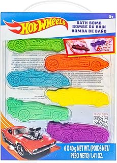 Hot Wheels 6 Piece Bath Bombs for Kids, Bubble Gum Scented, Bath Toys for Kids, Ages 3+, by Townley Girl