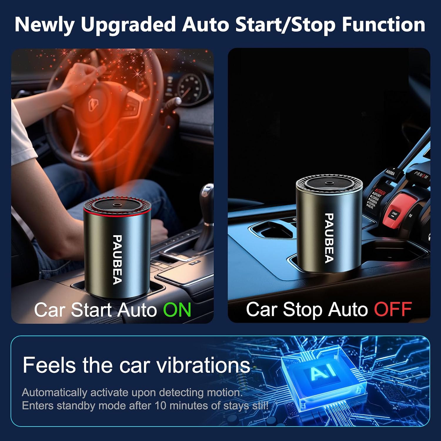 Smart Car Air Freshener Diffuser, Car Fresheners Long Lasting with 100ml Capacity Essential Oil Last, Atmosphere starry sky lights, 3 Adjustable Modes and AI Intelligent Control - Cologne