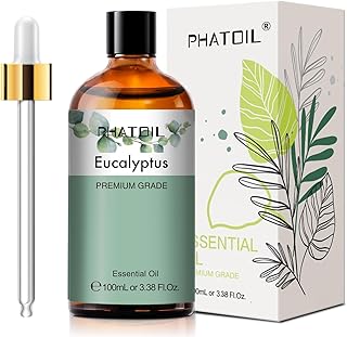 PHATOIL Pure Eucalyptus Essential Oil, 100% Pure Therapeutic Grade Premium Oil for Hair Care, Skin, Aromatherapy 3.38Fl Oz