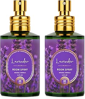 Lavender Room Spray 2 Pack, 3.4oz/100ml Each – Long-Lasting Air Freshener & Odor Eliminator for Home, Bathroom, Bedroom & Office, Concentrated Room Spray