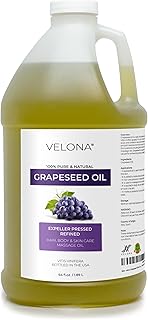 velona Grapeseed Oil 64 fl oz | 100% Pure and Natural Carrier Oil | Refined | Skin, Face, Body, Hair Care | Use Today - Enjoy Results