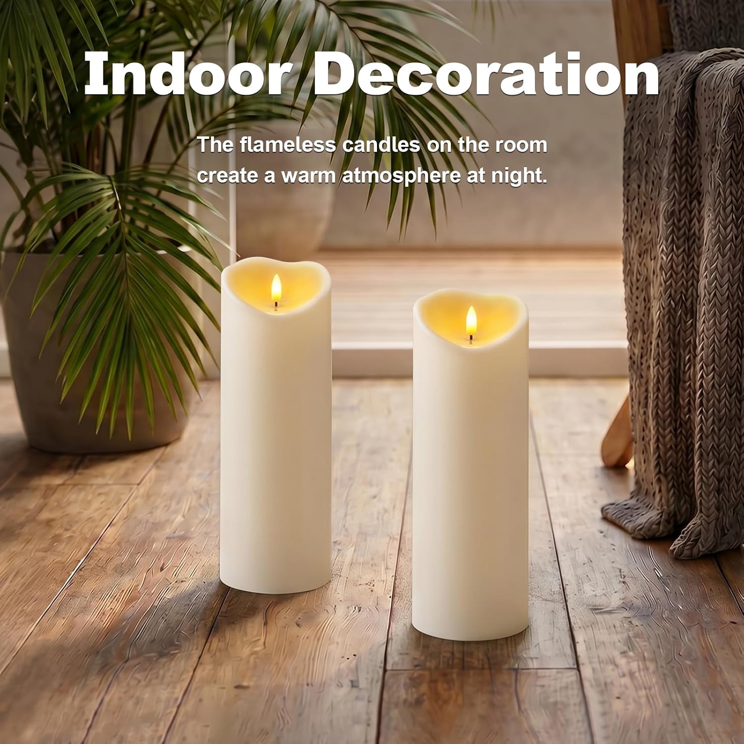 Amagic 4” x 12” Large Outdoor Candles with Timer Waterproof, Flickering Flameless Candles Battery Operated with Remote, Realistic LED Fake Pillar Candle for Lanterns, Patio, Porch, Garden Decor