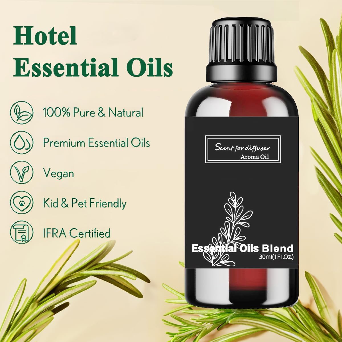 Wandering Breeze Essential Oil Inspired by W Hotel for Diffusers, Pure Hotel Diffuser Oil, Sandalwood, Cedarwood and Musk, Home Luxury & Hotel Scent - 30ML