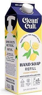 Cleancult Liquid Hand Soap Refill - Lemon Verbena - Moisturizes Dry & Sensitive Skin - Made with Aloe Vera & Essential Oils - Eco Friendly - Paper-Based Packaging - 32 oz/1 Pack