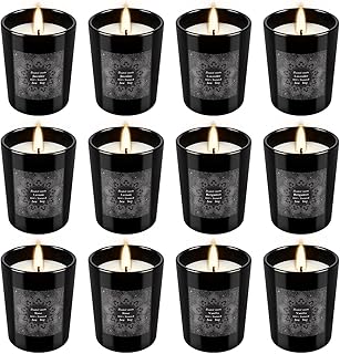 12-Pack Scented Candles Gift Set, 2oz Soy Wax Aromatherapy Candles with 6 Assorted Fragrances, Hand Poured Natural Essential Oil Jar Candles for Home Office Yoga Decor, Birthday Christmas Mother's Day