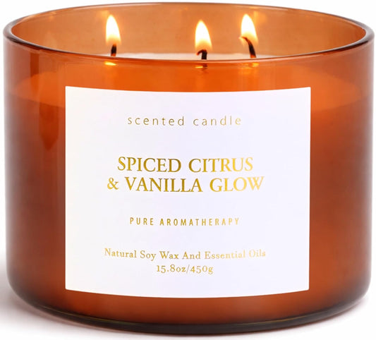 Spiced Citrus & Vanilla Glow Scented Candle